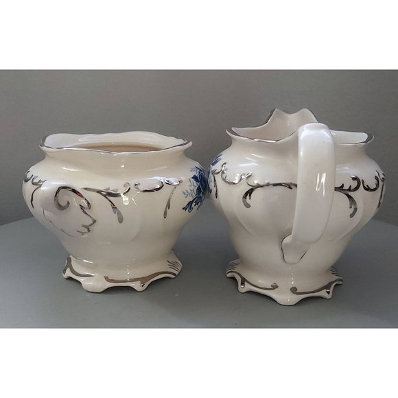 Vintage Victorian Style Sadler Cream and Sugar set, Made in England, White and S - Picture 4 of 9
